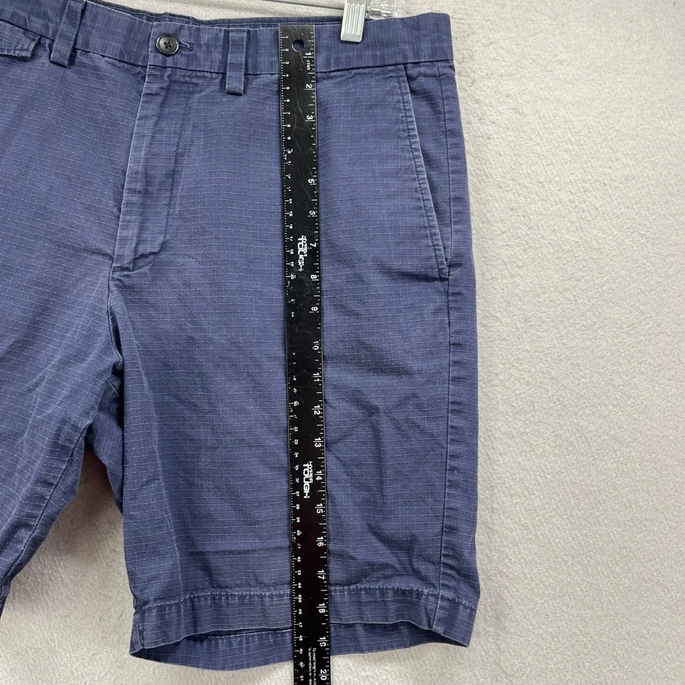 Banana Republic Shorts Men 35 Navy Blue Plaid Ripstop Chino Casual Preppy Summer